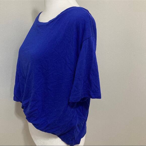 new Royal Blue Twisted Bubble Hem Cropped Tee size XL ABound from Nordstrom - Picture 2 of 7